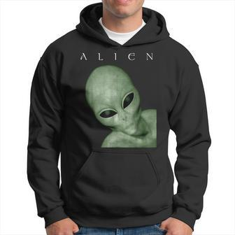 Green Alien Disclosure Realistic Grey Alien Believer Sci-Fi Hoodie | Mazezy