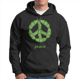 Green Peas In A Pod Peace Symbol Hoodie | Mazezy