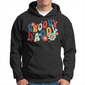 Groovy Daddy Retro Fathers Day Hippie Floral Dad Daddy Men Hoodie - Seseable