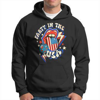 Groovy Disco Funny Party In The Us July 4Th Usa Patriotic Hoodie | Mazezy