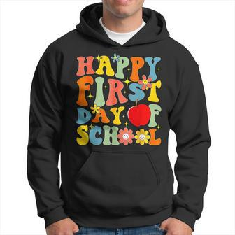 Groovy Happy First Day Of School Back To School Teachers Hoodie - Seseable
