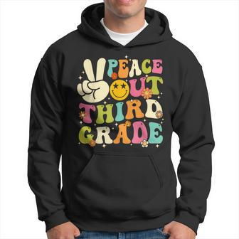 Groovy Peace Out 3Rd Grade Retro Last Day Of School Hoodie | Mazezy