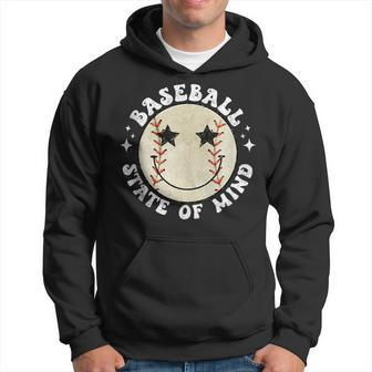 Groovy Smile Face Retro Game Day Baseball Player Fans Lover Hoodie | Mazezy AU