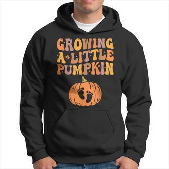 Growing A Little Pumpkin Pregnancy Announcement Halloween Hoodie - Monsterry DE