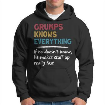 Grumps Knows Everything Grandpa Papa Gift Fathers Day Gift For Mens Hoodie | Mazezy