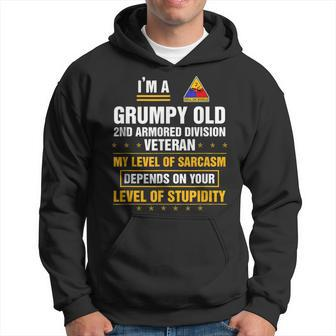 Grumpy Old 2Nd Armored Division Veteran Funny Veterans Day Hoodie | Mazezy