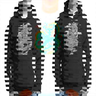Grunge Dragon Glitch Dragon Aesthetic Style Japan Vaporwave Hoodie | Mazezy
