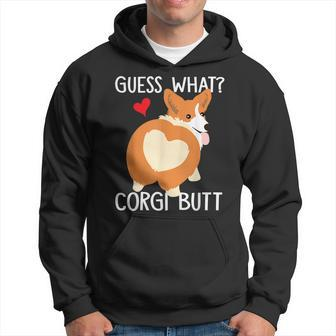 Guess What Corgi Butt Funny Corgi Dog Gift Pun Gift Hoodie | Mazezy