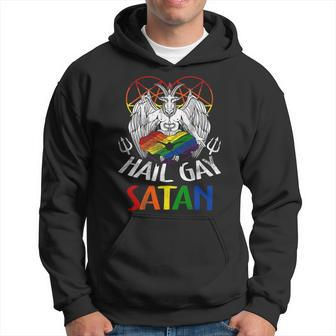Hail Gay-Satan Lgbt Goth Gay Pride Baphomet Celebrate Lgbt Hoodie | Mazezy
