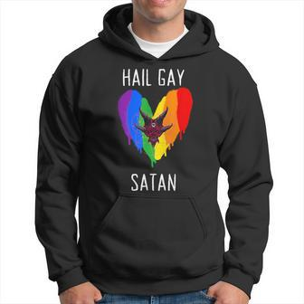 Hail Gay Satan Lgbt Goth Gay Pride Baphomet Pentagram Hoodie | Mazezy