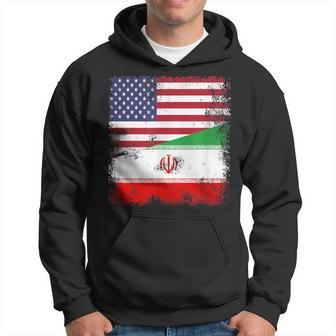 Half Iranian Flag Vintage Iran Usa Hoodie | Mazezy