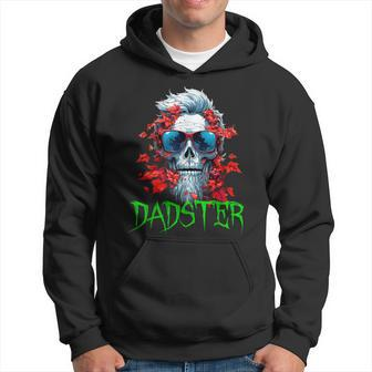Halloween Dadster Skeleton With Red Sunglasses Dad Skull Hoodie - Monsterry