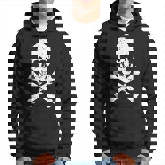 Halloween Skull & Crossbones Pirate Symbol Vintage Retro Gift For Mens Hoodie | Mazezy