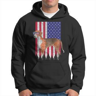 Hamilton Hound Patriotic Dog Usa Pride American Flag Hoodie | Mazezy