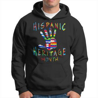 Hand National Hispanic Heritage Month All Countries Flag Hoodie | Mazezy