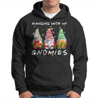 Hanging With Gnomies Gnomes Light Christmas Pajamas Mathicng Hoodie - Thegiftio UK