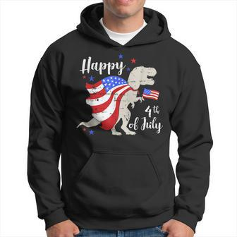 Happy 4Th Of July Independence Day With Trex Dinosaur Hoodie | Mazezy