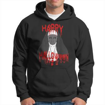 Happy Halloween Scary Nun Costume Cosplay Horror Gift Bloody Hoodie | Mazezy