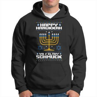 Happy Hanukkah Ya Filthy Schmuck Jewish X-Mas Ugly Sweater Hoodie | Mazezy