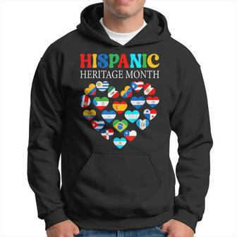 Happy National Hispanic Heritage Month All Countries Heart Hoodie - Seseable