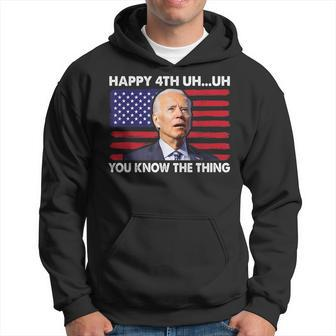 Happy Uh You Know The Thing 4Th Of July Funny Confused Retro Hoodie | Mazezy