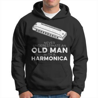 Harmonicist Never Underestimate An Old Man With Harmonica Hoodie - Seseable