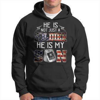 He Is Not Just A Soldier He Is My Son Funny Veteran Hoodie | Mazezy AU