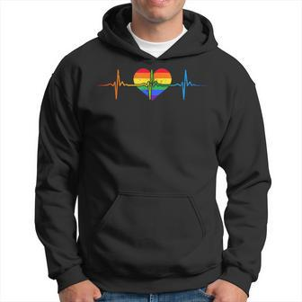 Heartbeat Gay Lgbtq Heartbeat Lovely Pride Lesbian Gays Love Hoodie | Mazezy