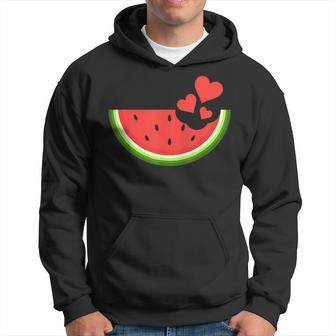 Hello Summer Hearts Watermelon Design Fruit Watermelon Lover Hoodie - Seseable