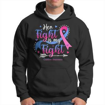 Her Fight Is My Fight Pink Blue Ribbon Clubfoot Awareness Hoodie | Mazezy CA