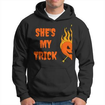 He's My Treat She's My Trick Halloween Matching Set Couples Hoodie - Seseable