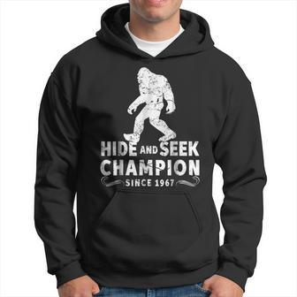 Hide & Seek Champion 1967 Funny Bigfoot Sasquatch Gift Sasquatch Funny Gifts Hoodie | Mazezy