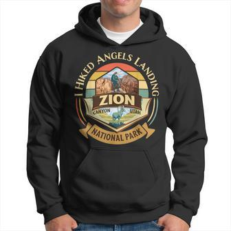 I Hiked Angels Landing Zion Retro Vintage Bighorn Sleeve Hoodie | Mazezy