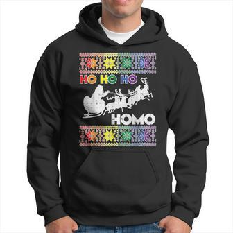 Ho Ho Homo Gay Ugly Xmas Sweater Lgbt Christmas Hoodie | Mazezy