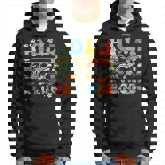 Hola Beaches Groovy Retro Funny Beach Vacation Summer Vacation Funny Gifts Hoodie | Mazezy