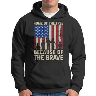 Home Of The Free Because Of The Brave American Flag 4Th July Hoodie | Mazezy