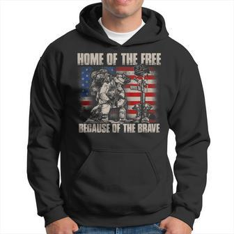 Home Of The Free Because Of The Brave American Flag Hoodie | Mazezy