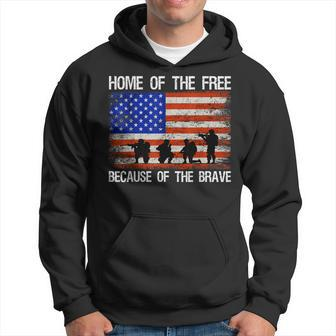 Home Of The Free Because Of The Brave Veteran American Flag Hoodie | Mazezy