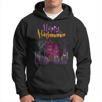 Horror House Happy Halloween Costume Present Happy Halloween Hoodie | Mazezy