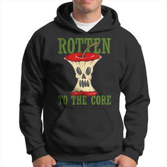 Horror Rotten To The Core Scary Skeleton Face Apple Core Scary Hoodie | Mazezy AU