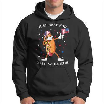 Hot Dog Im Just Here For The Wieners Funny Fourth Of July Hoodie | Mazezy DE