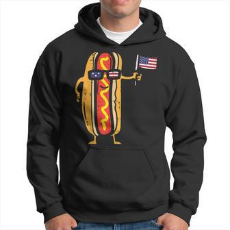 Hotdog Sunglasses American Flag Usa Funny 4Th Of July Fourth Hoodie - Monsterry