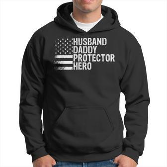 Husband Daddy Protector Hero Fathers Day Gift Hoodie | Mazezy AU