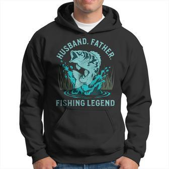 Husband Father Fishing Legend Funny Fisherman Quote Dad Joke Hoodie - Seseable