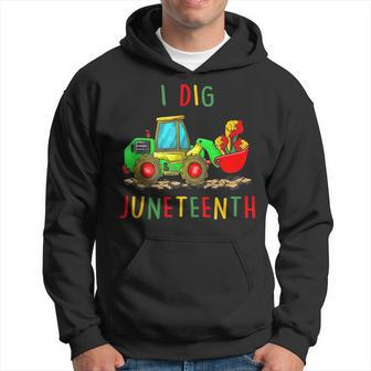 I Dig Junenth Fists Tractor Melanin Black Toddler Boys Hoodie | Mazezy CA
