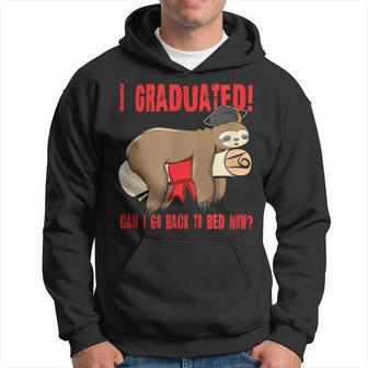 I Graduated Can I Go Back To Bed Now Funny Red Hoodie | Mazezy