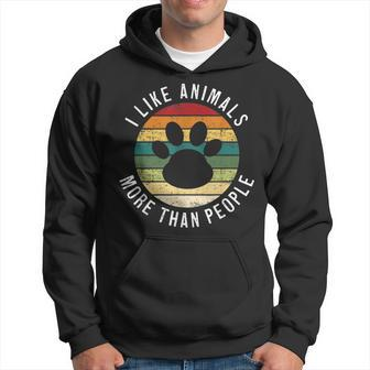 I Like Animals More Than People Funny Vegan Vegetarian Hoodie - Thegiftio UK