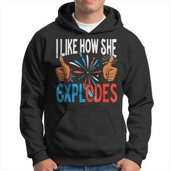 I Like How He Bangs Fireworks Funny 4Th Of July Couple Hoodie - Monsterry