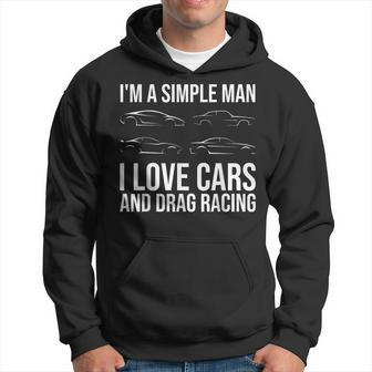 I Love Cars And Drag Racing Auto Enthusiast Muscle Car Guy Hoodie - Thegiftio UK