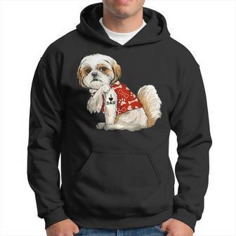 I Love Dad Tattoo Shih Tzu Dad Funny Fathers Day Gift Hoodie - Seseable